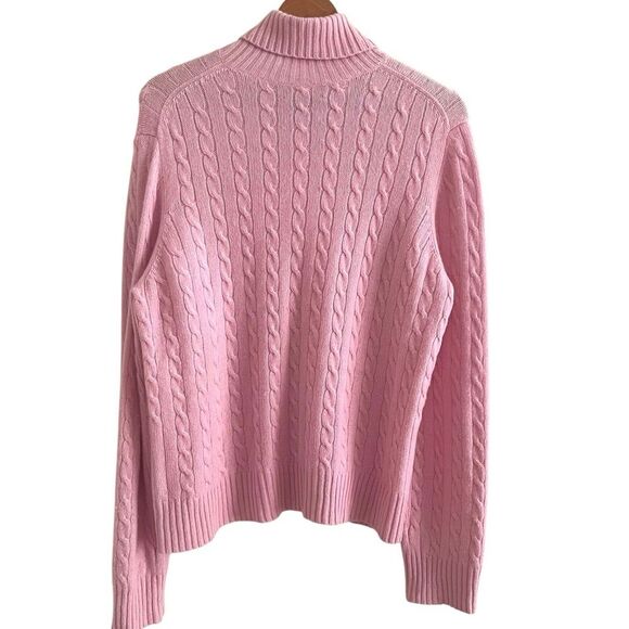 Charter Club Cashmere Cable Knit Pullover Sweater XL Pink Quiet Luxury fisherman - Picture 2 of 10